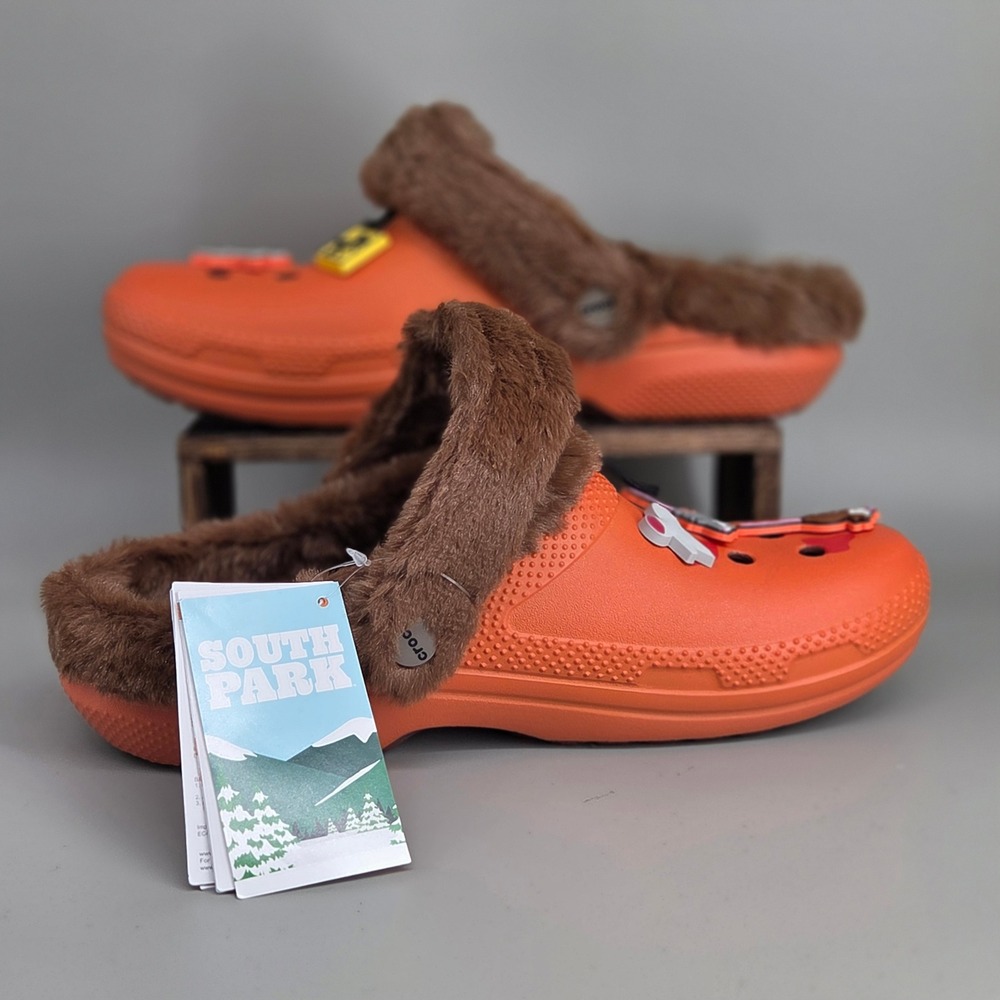 Crocs South Park Kenny Classic Lined Clog Unisex M8 W10 Orange Faux Fur 211499